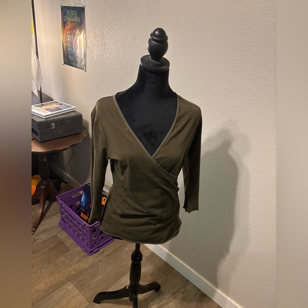 Marc O’Polo wrap shirt in forest green size large